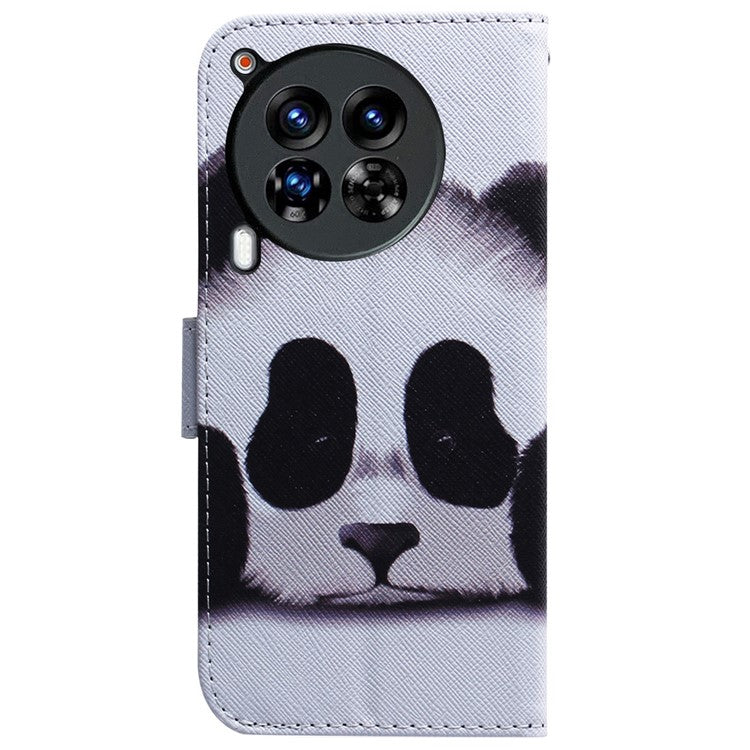 For TECNO Camon 30 Premier 5G Phone Case Pattern Print Anti-Drop PU Leather Flip Wallet Cover - Panda