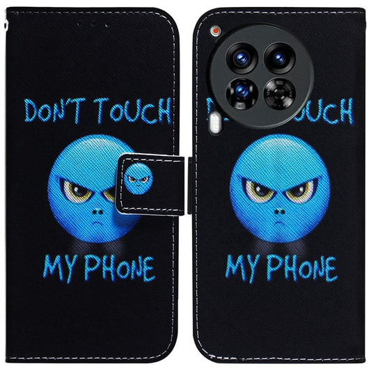 For TECNO Camon 30 Premier 5G Phone Case Pattern Print Anti-Drop PU Leather Flip Wallet Cover - Don't Touch My Phone