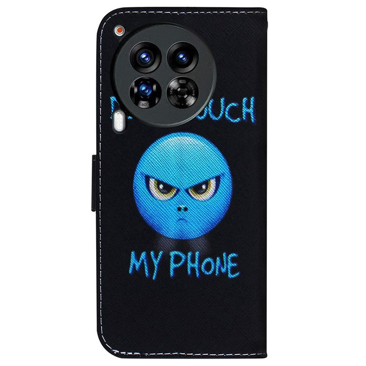 For TECNO Camon 30 Premier 5G Phone Case Pattern Print Anti-Drop PU Leather Flip Wallet Cover - Don't Touch My Phone