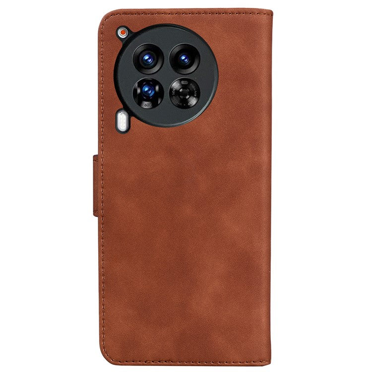 For TECNO Camon 30 Premier 5G Phone Case Solid Color Leather Phone Cover with Stand - Brown