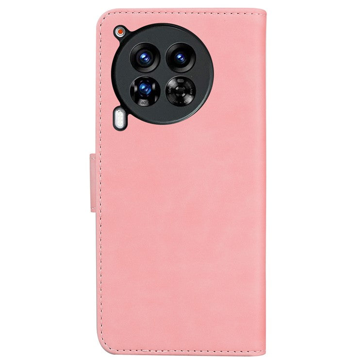 For TECNO Camon 30 Premier 5G Phone Case Solid Color Leather Phone Cover with Stand - Pink