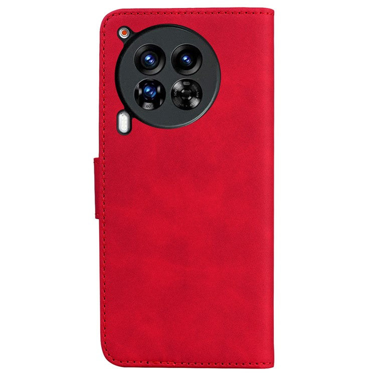 For TECNO Camon 30 Premier 5G Phone Case Solid Color Leather Phone Cover with Stand - Red