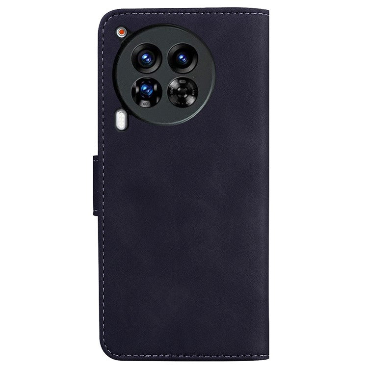 For TECNO Camon 30 Premier 5G Phone Case Solid Color Leather Phone Cover with Stand - Black