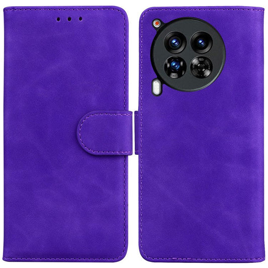 For TECNO Camon 30 Premier 5G Phone Case Solid Color Leather Phone Cover with Stand - Purple