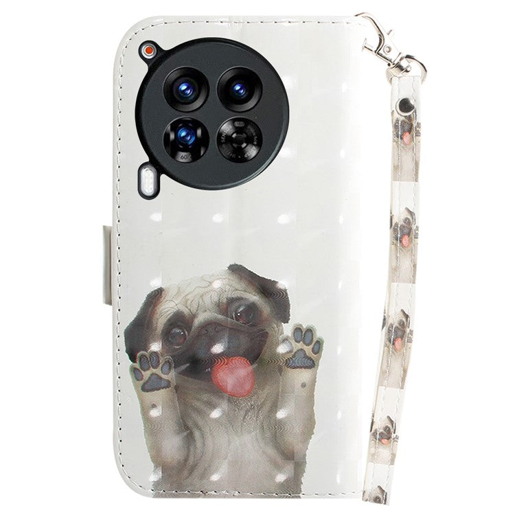 For TECNO Camon 30 Premier 5G Case Pattern Print PU Leather Wallet Phone Cover - Pug