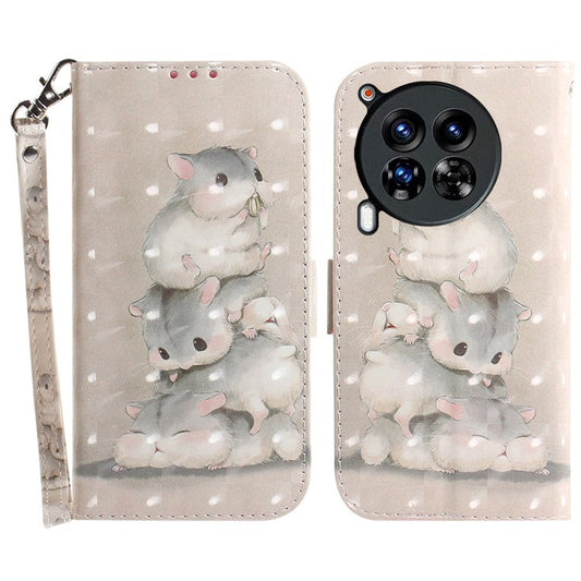 For TECNO Camon 30 Premier 5G Case Pattern Print PU Leather Wallet Phone Cover - Stacking Squirrels