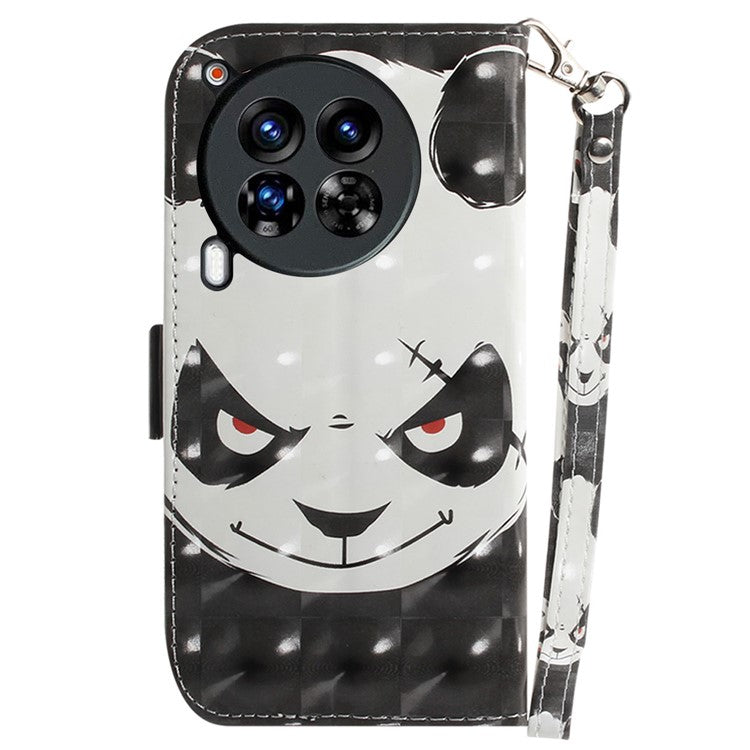 For TECNO Camon 30 Premier 5G Case Pattern Print PU Leather Wallet Phone Cover - Angry Panda