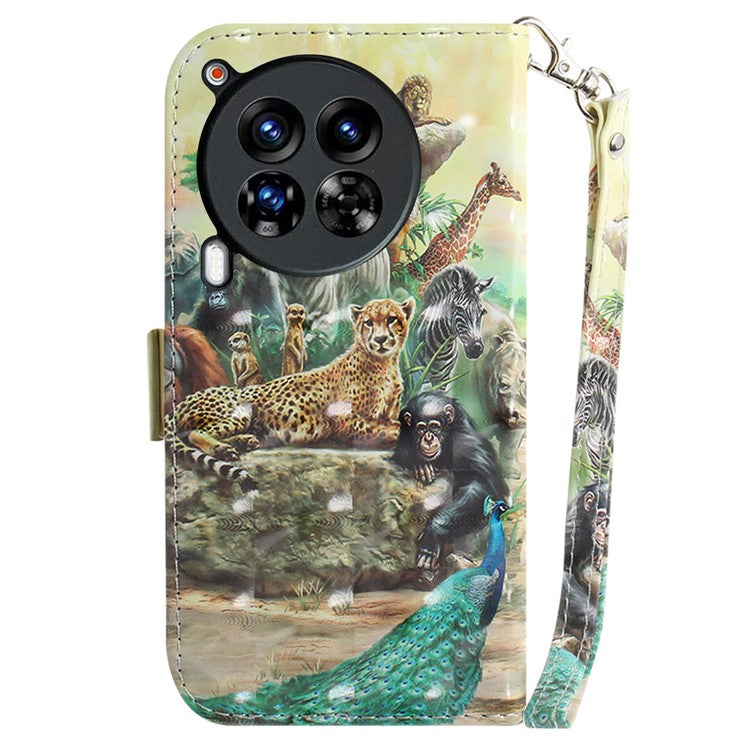 For TECNO Camon 30 Premier 5G Case Pattern Print PU Leather Wallet Phone Cover - Animals