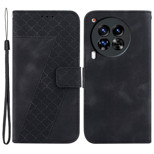 For TECNO Camon 30 Premier 5G Wallet Case Pattern Imprint Leather Stand Phone Cover - Black