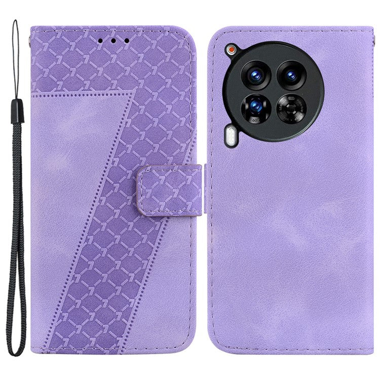 For TECNO Camon 30 Premier 5G Wallet Case Pattern Imprint Leather Stand Phone Cover - Purple