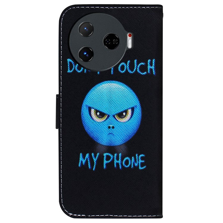For TECNO Camon 30 Pro 5G Case Pattern Print Anti-Fall PU Leather Flip Wallet Phone Cover - Don't Touch My Phone