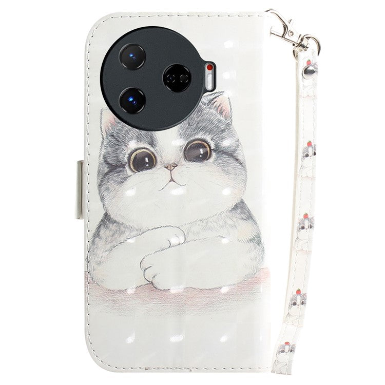 For TECNO Camon 30 Pro 5G Wallet Case Pattern Print PU Leather Stand Phone Cover - Cute Cat