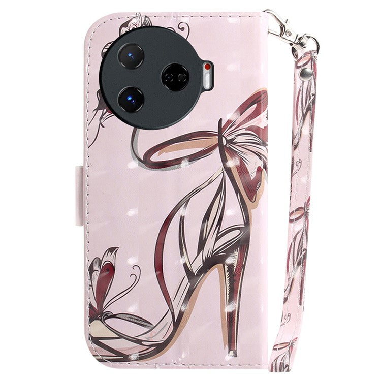 For TECNO Camon 30 Pro 5G Wallet Case Pattern Print PU Leather Stand Phone Cover - Butterfly High Heels