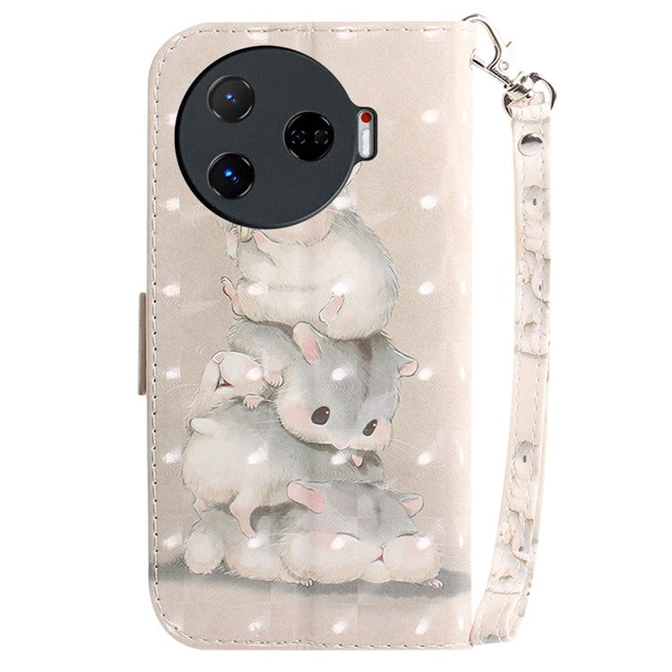 For TECNO Camon 30 Pro 5G Wallet Case Pattern Print PU Leather Stand Phone Cover - Stacking Squirrels