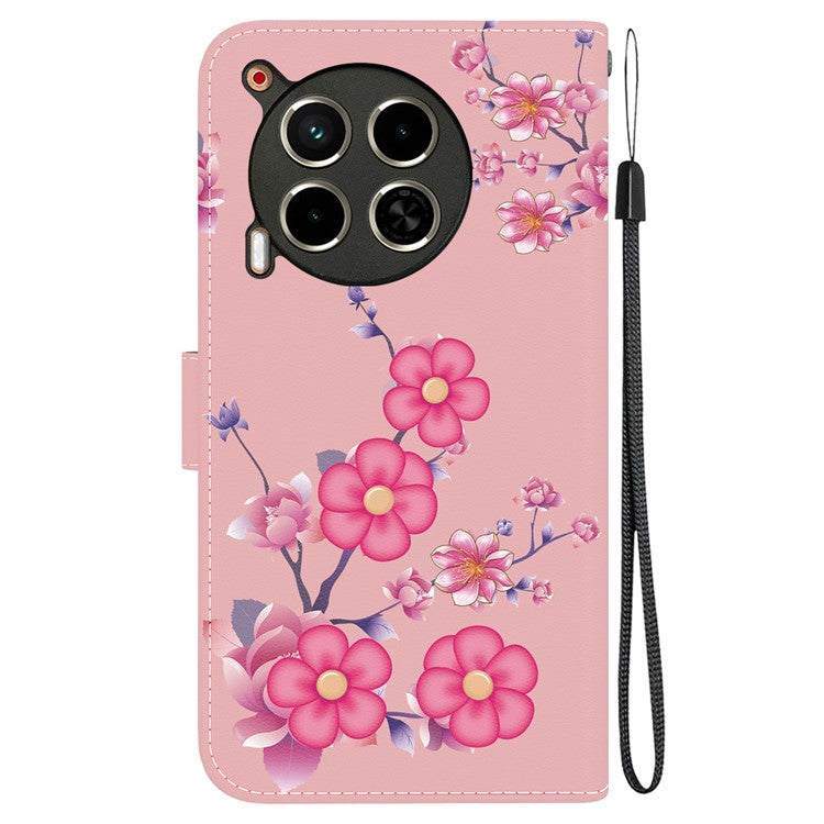 For TECNO Camon 30 4G / 30 5G Stand Case Pattern Print Leather Wallet Phone Cover - Sakura