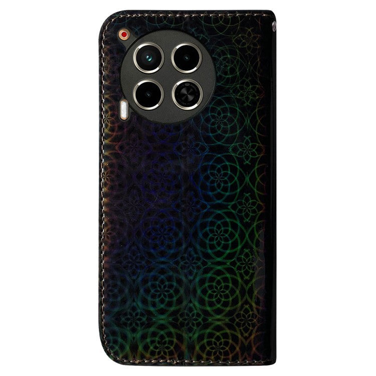 For TECNO Camon 30 4G / 30 5G Protective Case Dazzling Flower PU Leather Stand Phone Cover - Black