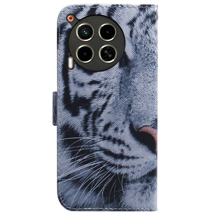 For TECNO Camon 30 4G / 30 5G Case Pattern Print Anti-Drop PU Leather Wallet Phone Cover - Tiger