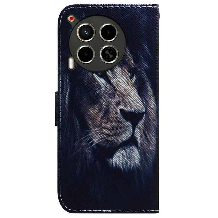 For TECNO Camon 30 4G / 30 5G Case Pattern Print Anti-Drop PU Leather Wallet Phone Cover - Lion