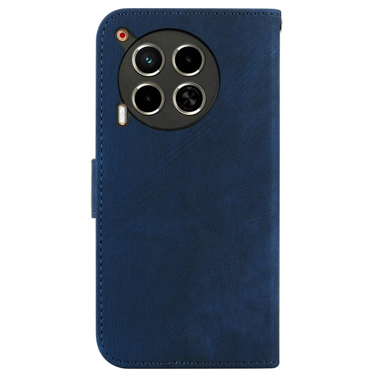 For TECNO Camon 30 4G / 30 5G Stand Case Cute Tiger Imprint Leather Wallet Phone Cover - Dark Blue