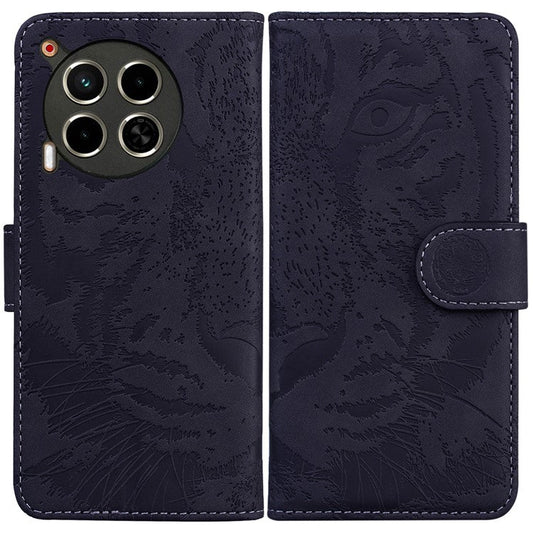 For TECNO Camon 30 4G / 30 5G Case Tiger Imprint Leather Wallet Phone Cover with Stand - Black
