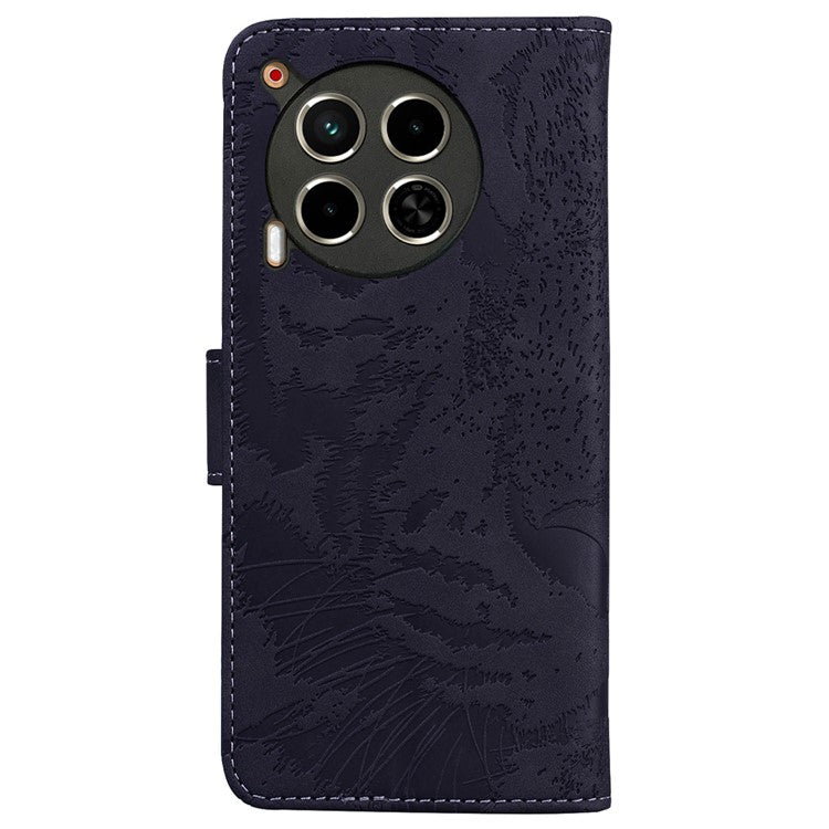 For TECNO Camon 30 4G / 30 5G Case Tiger Imprint Leather Wallet Phone Cover with Stand - Black