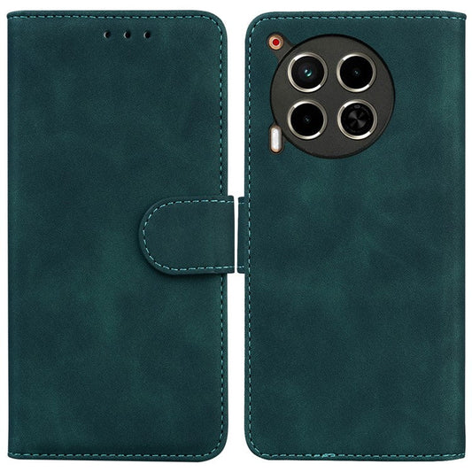 For TECNO Camon 30 4G / 30 5G Wallet Phone Case Solid Color Leather Stand Phone Cover - Green