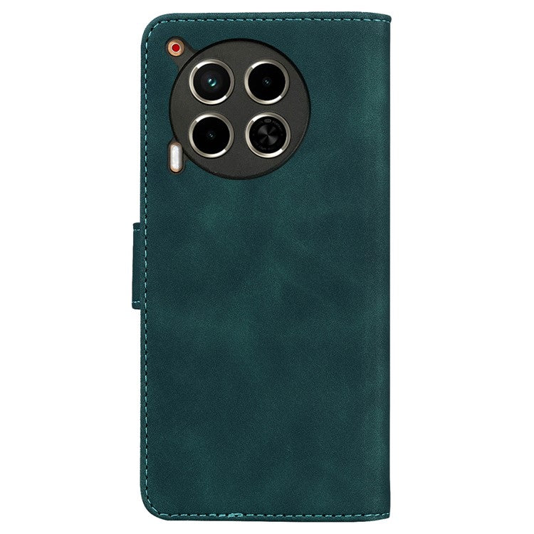 For TECNO Camon 30 4G / 30 5G Wallet Phone Case Solid Color Leather Stand Phone Cover - Green