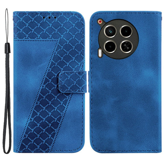 For TECNO Camon 30 4G / 30 5G Case Pattern Imprint Leather Wallet Phone Cover with Stand - Dark Blue