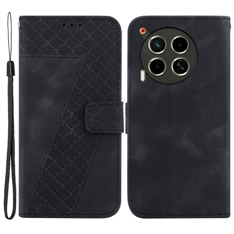 For TECNO Camon 30 4G / 30 5G Case Pattern Imprint Leather Wallet Phone Cover with Stand - Black
