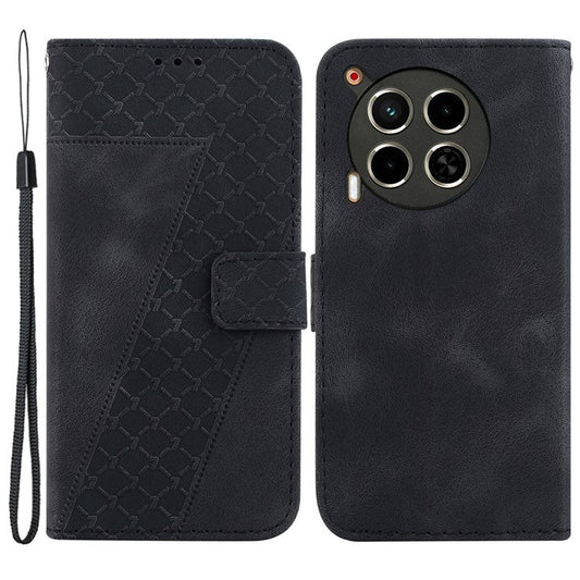 For TECNO Camon 30 4G / 30 5G Case Pattern Imprint Leather Wallet Phone Cover with Stand - Black