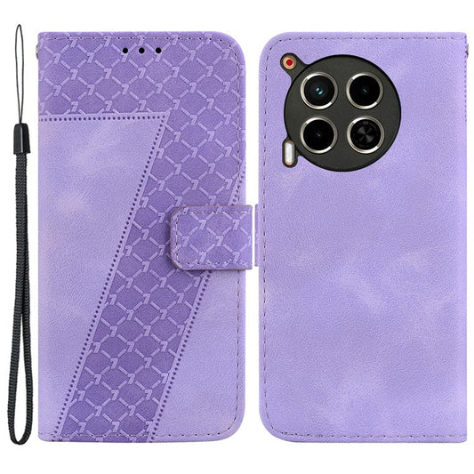 For TECNO Camon 30 4G / 30 5G Case Pattern Imprint Leather Wallet Phone Cover with Stand - Purple