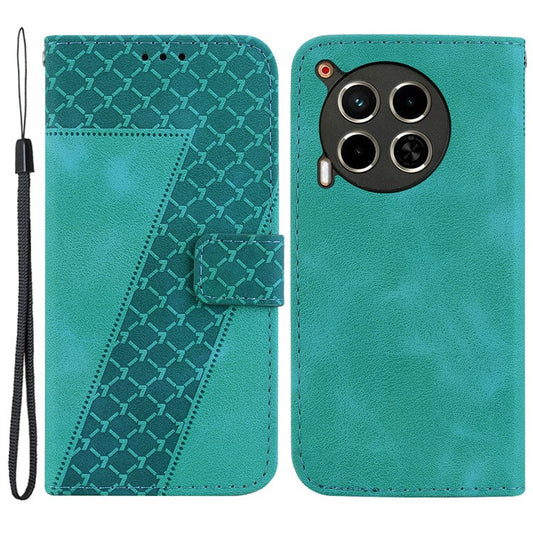 For TECNO Camon 30 4G / 30 5G Case Pattern Imprint Leather Wallet Phone Cover with Stand - Green