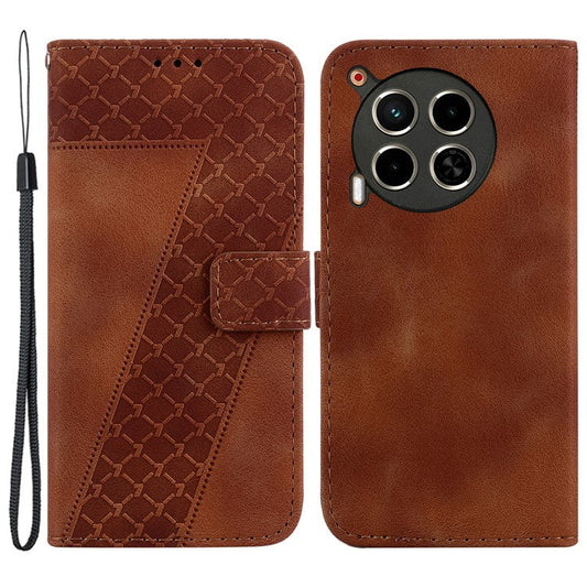 For TECNO Camon 30 4G / 30 5G Case Pattern Imprint Leather Wallet Phone Cover with Stand - Brown