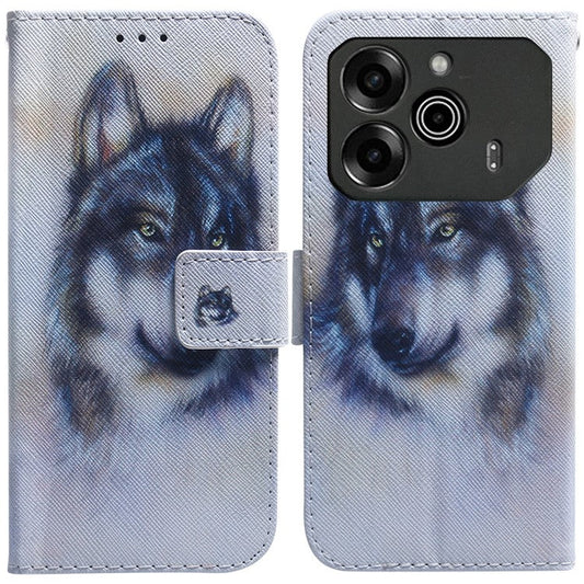 For TECNO Pova 6 5G / 6 Pro 5G Wallet Phone Case Pattern Print PU Leather Flip Cover - Wolf