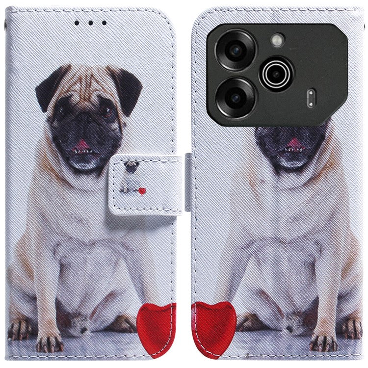 For TECNO Pova 6 5G / 6 Pro 5G Wallet Phone Case Pattern Print PU Leather Flip Cover - Dog