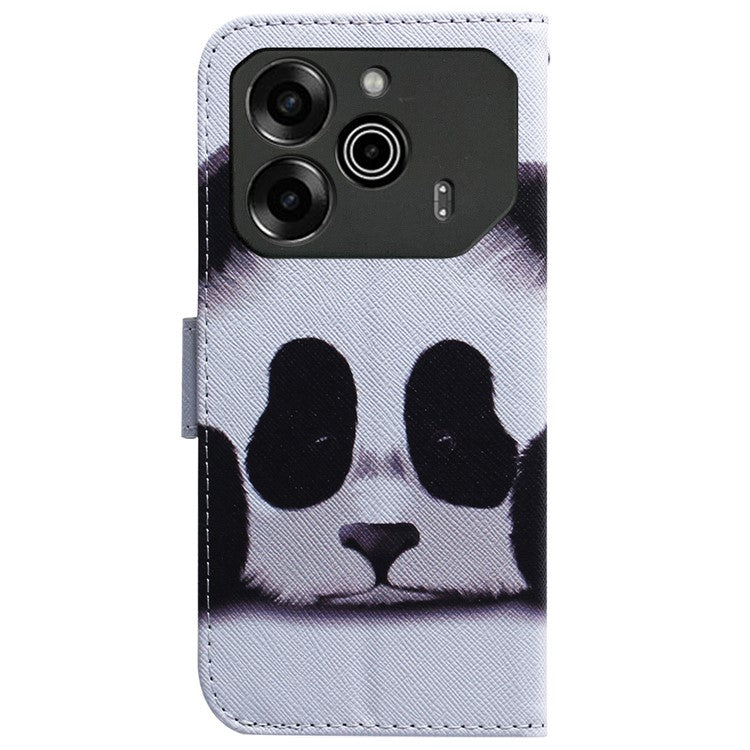 For TECNO Pova 6 5G / 6 Pro 5G Wallet Phone Case Pattern Print PU Leather Flip Cover - Panda