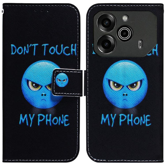 For TECNO Pova 6 5G / 6 Pro 5G Wallet Phone Case Pattern Print PU Leather Flip Cover - Don't Touch My Phone