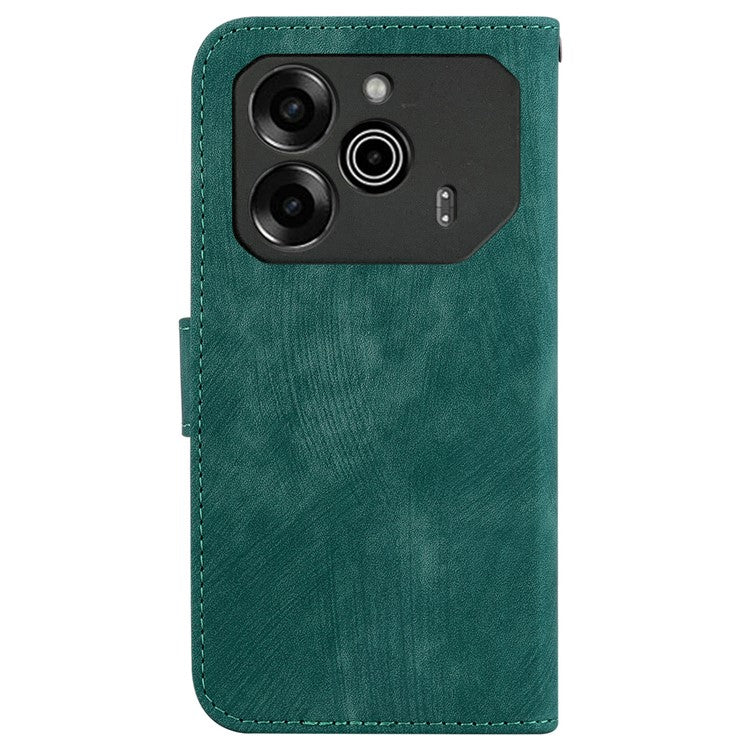 For TECNO Pova 6 5G / 6 Pro 5G Wallet Case Cute Tiger Imprint Leather Phone Cover with Stand - Green