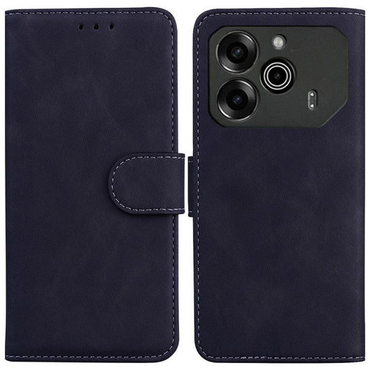 For TECNO Pova 6 5G / 6 Pro 5G Stand Phone Case Solid Color Leather Phone Cover - Black