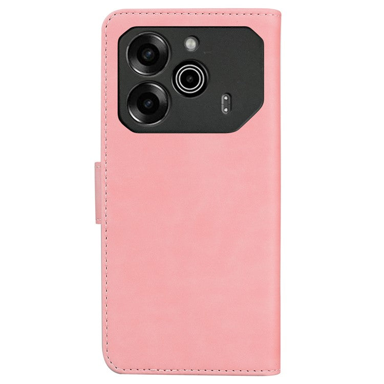For TECNO Pova 6 5G / 6 Pro 5G Stand Phone Case Solid Color Leather Phone Cover - Pink
