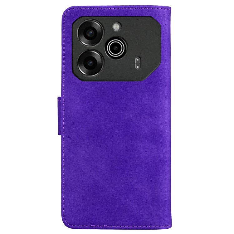 For TECNO Pova 6 5G / 6 Pro 5G Stand Phone Case Solid Color Leather Phone Cover - Purple