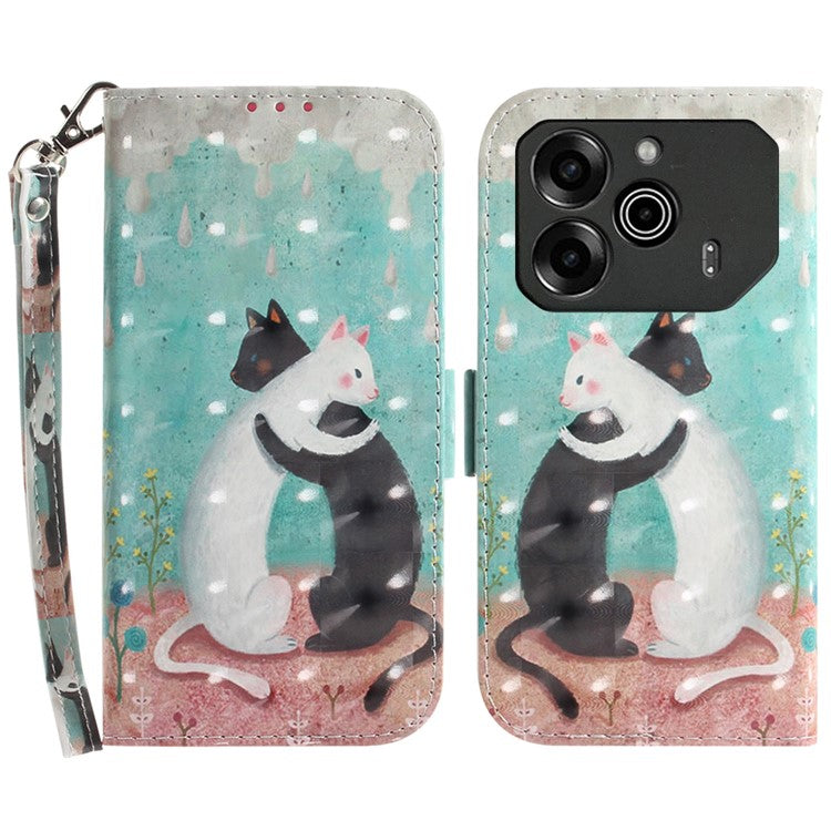 For TECNO Pova 6 5G / 6 Pro 5G Wallet Case Pattern Print PU Leather Phone Cover with Stand - Two Cats
