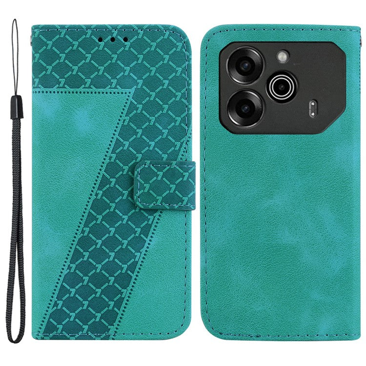 For TECNO Pova 6 5G / 6 Pro 5G Stand Case Pattern Imprint Leather Wallet Phone Cover - Green