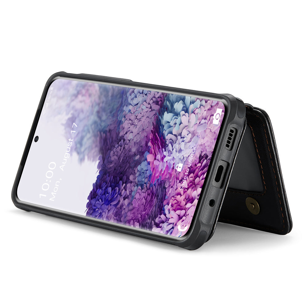 JEEHOOD J05 For Samsung Galaxy S20 Plus 5G / 4G Magnetic Case PU+TPU Phone Cover Card Holder Kickstand - Black