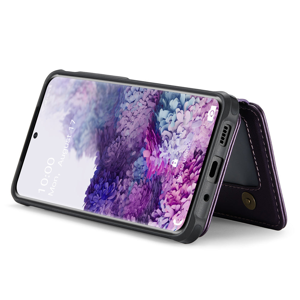 JEEHOOD J05 For Samsung Galaxy S20 Plus 5G / 4G Magnetic Case PU+TPU Phone Cover Card Holder Kickstand - Purple