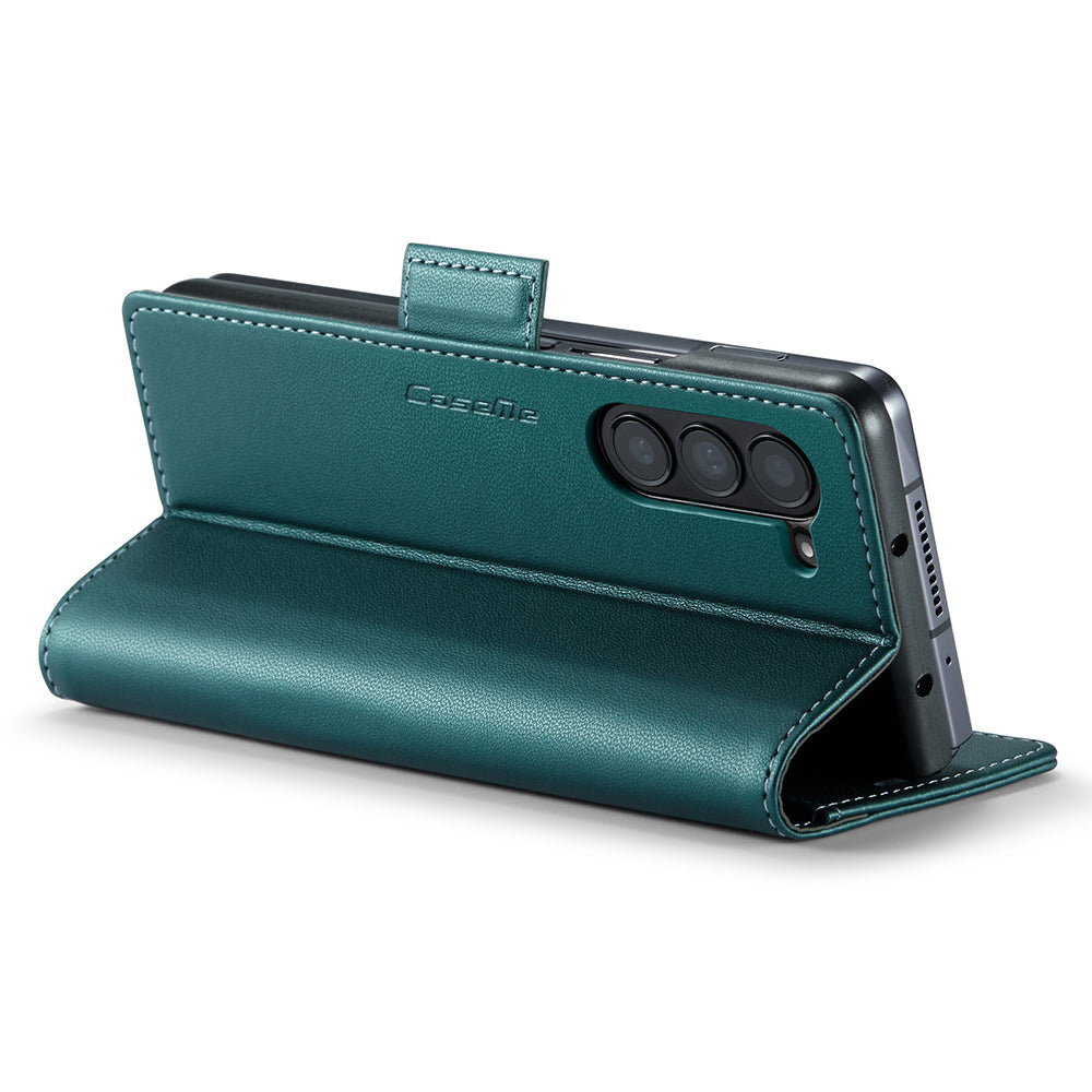 CASEME 023 Series For Samsung Galaxy Z Fold6 5G Case RFID Blocking Wallet Stand Phone Cover - Green