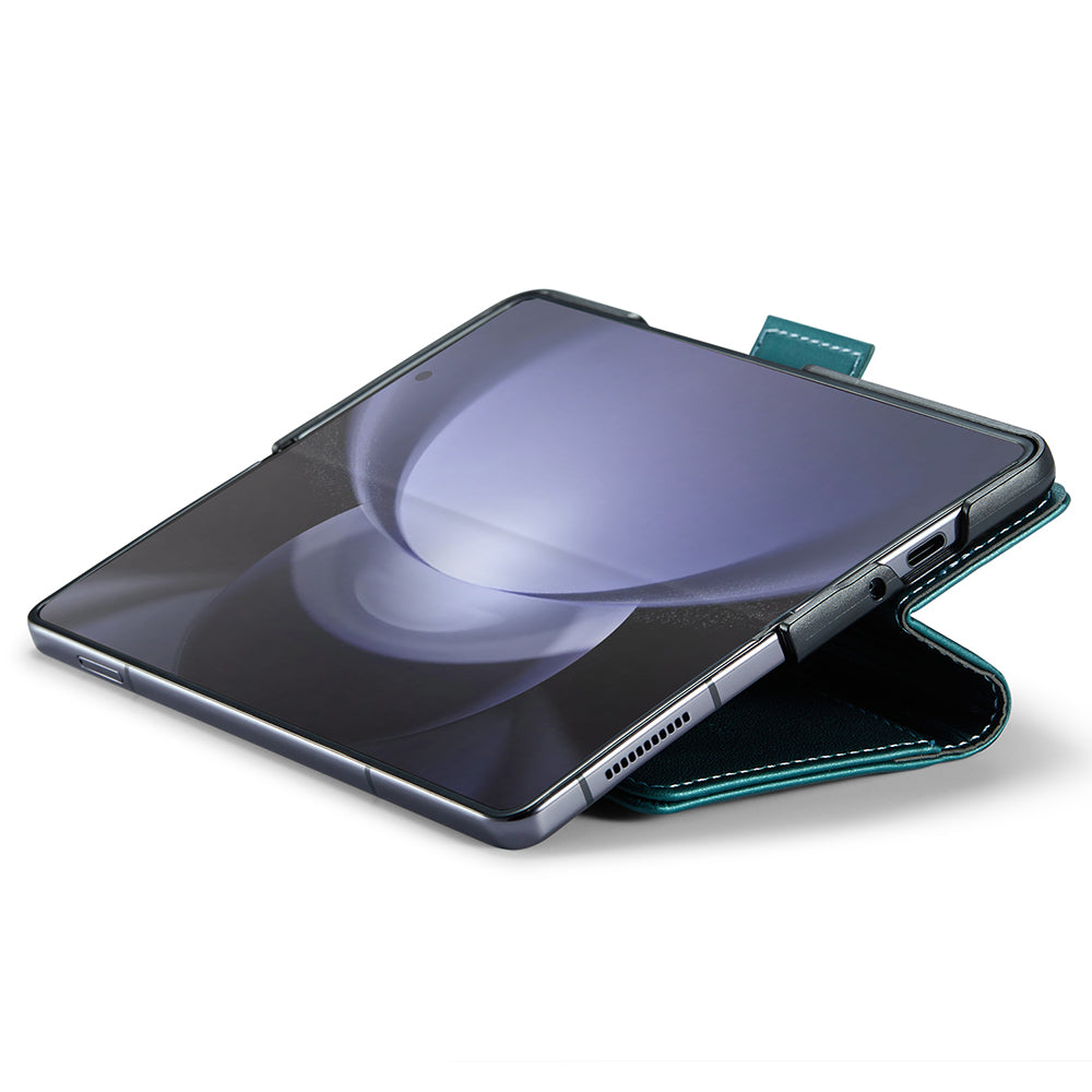 CASEME 023 Series For Samsung Galaxy Z Fold6 5G Case RFID Blocking Wallet Stand Phone Cover - Green