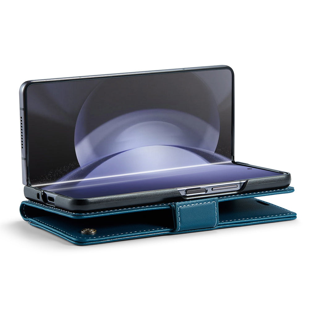 CASEME 023 Series For Samsung Galaxy Z Fold6 5G Case RFID Blocking Wallet Stand Phone Cover - Blue