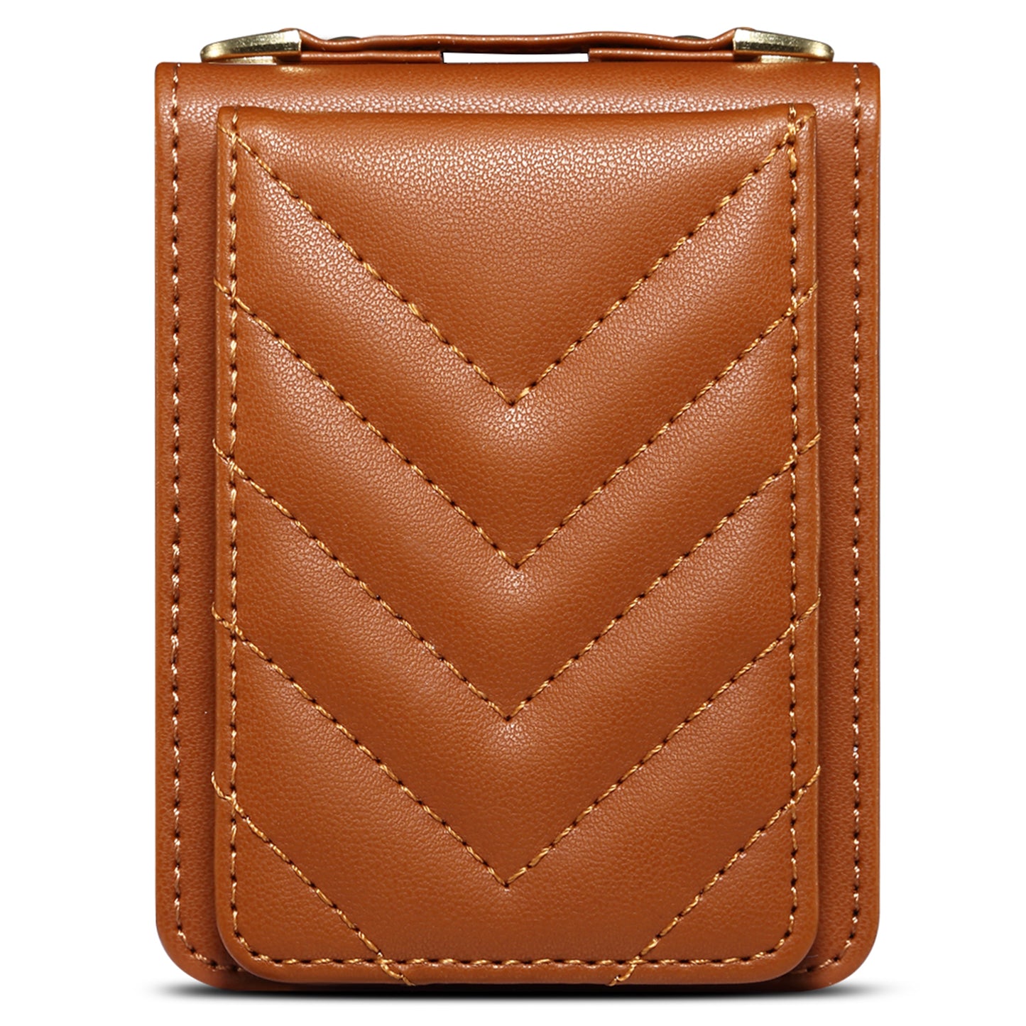 For Samsung Galaxy Z Flip6 5G Case PU Leather+PC Crossbody Phone Cover with Card Holder - Brown