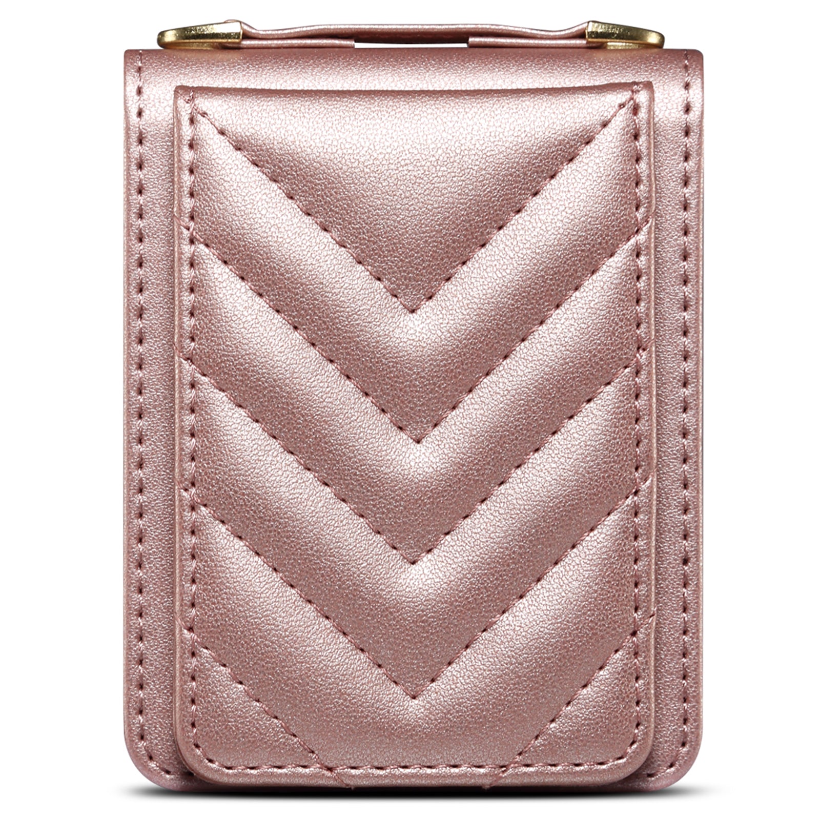 For Samsung Galaxy Z Flip6 5G Case PU Leather+PC Crossbody Phone Cover with Card Holder - Rose Gold